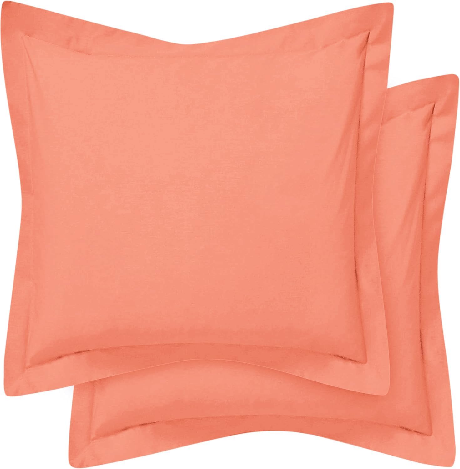 Comfort Beddings Premium Quality Pillowcases 100% Cotton Blend Square Pillow Cases Pack Of 2 - Peach (Continental/Square Size 60 x 60 CM)