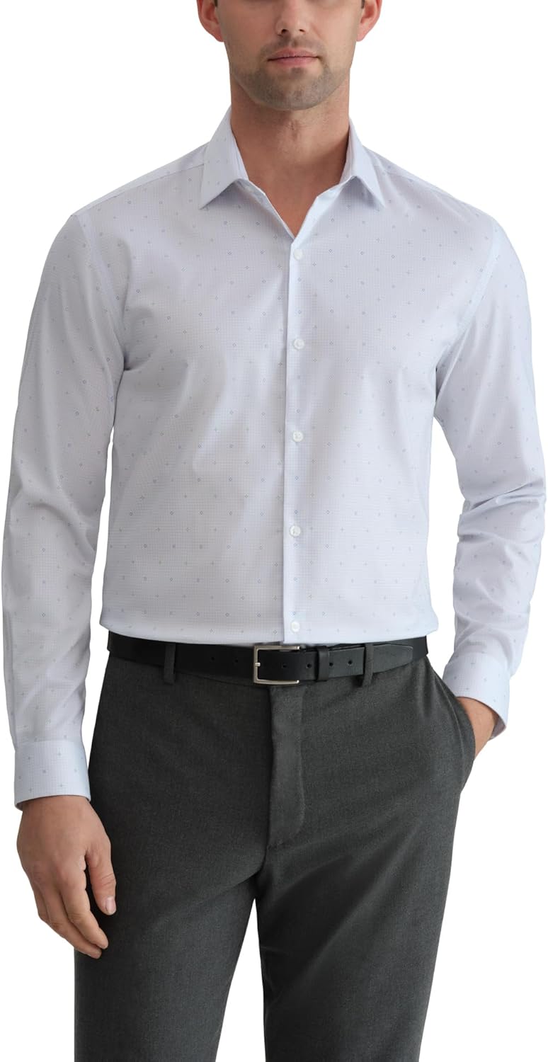 Van Heusen Mens Dress Shirt Slim Fit Comfort Performance Stretch