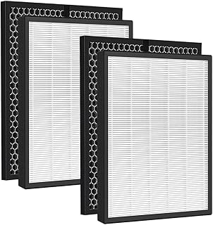 LV-PUR131-RF Replacement Filters Compatible with LEVOIT LV-PUR131 and LV-PUR131S Air Purifier - 2 Ture HEPA and 2 Activated Carbon Filters