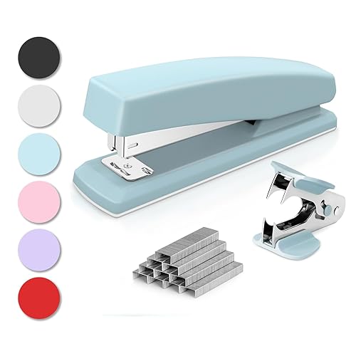 Deli Stapler, Desktop Stapler, Office Stapler, 25 Sheet Capacity, Includes 1000 Staples and Staple Remover, Blue - Blue - 1-Pack