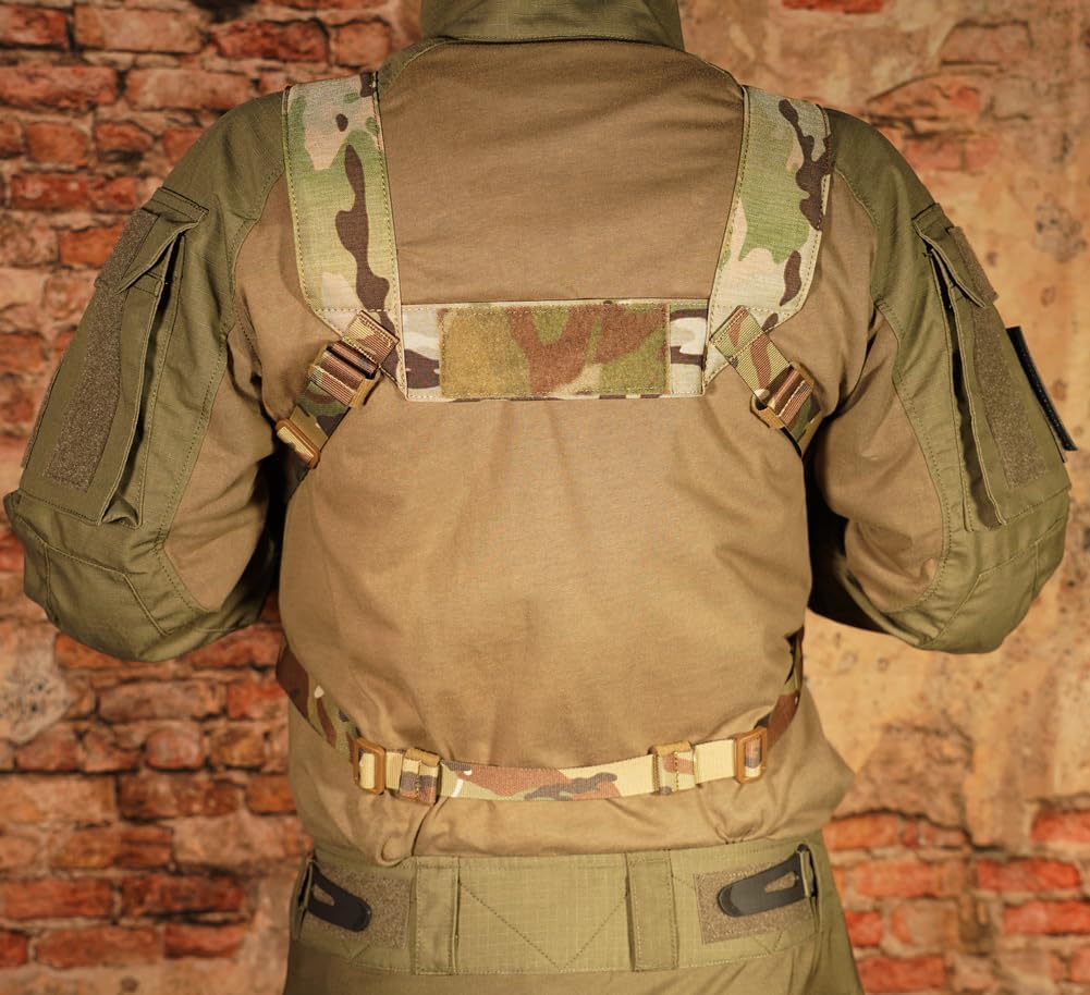 KRYDEX Micro Chest Rig with 5.56/7.62 Magazine Holder,Wing Pouches,Dangler Pouch,Fat Strap Shoulder Harness Set - Image 4