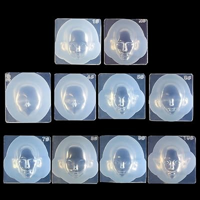 appuivbt 3D Human Face Silicone Fondant Mold Chocolate Polymer Clay Moulds,Dolls Head Epoxy Resin Molds for Doll Making,DIY Crafts