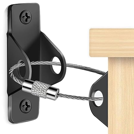 Furniture Anchors for Baby Proofing,(4 Packs) Anti-tip Wall Anchor Kit Metal, Earthquake Tip Resistant Furniture Brackets, Furniture Secure Straps for Dresser Cabinet Bookshelf