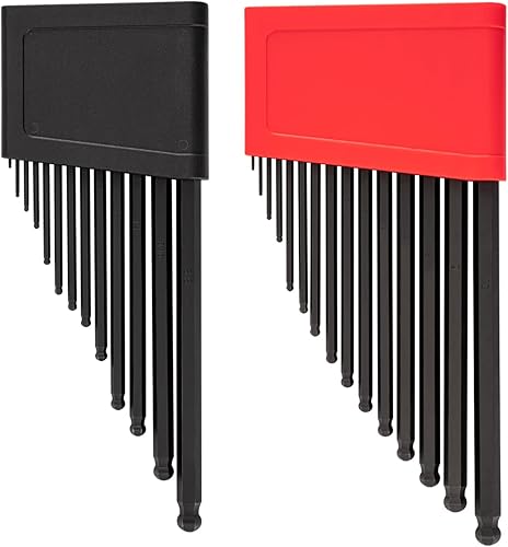 Miniatura 4 de TEKTON Juego de llaves en L hexagonales de extremo de bola de brazo corto con soporte, 28 piezas (0.050-38 pulgadas, 0.051-0.394 in)  KLX91312