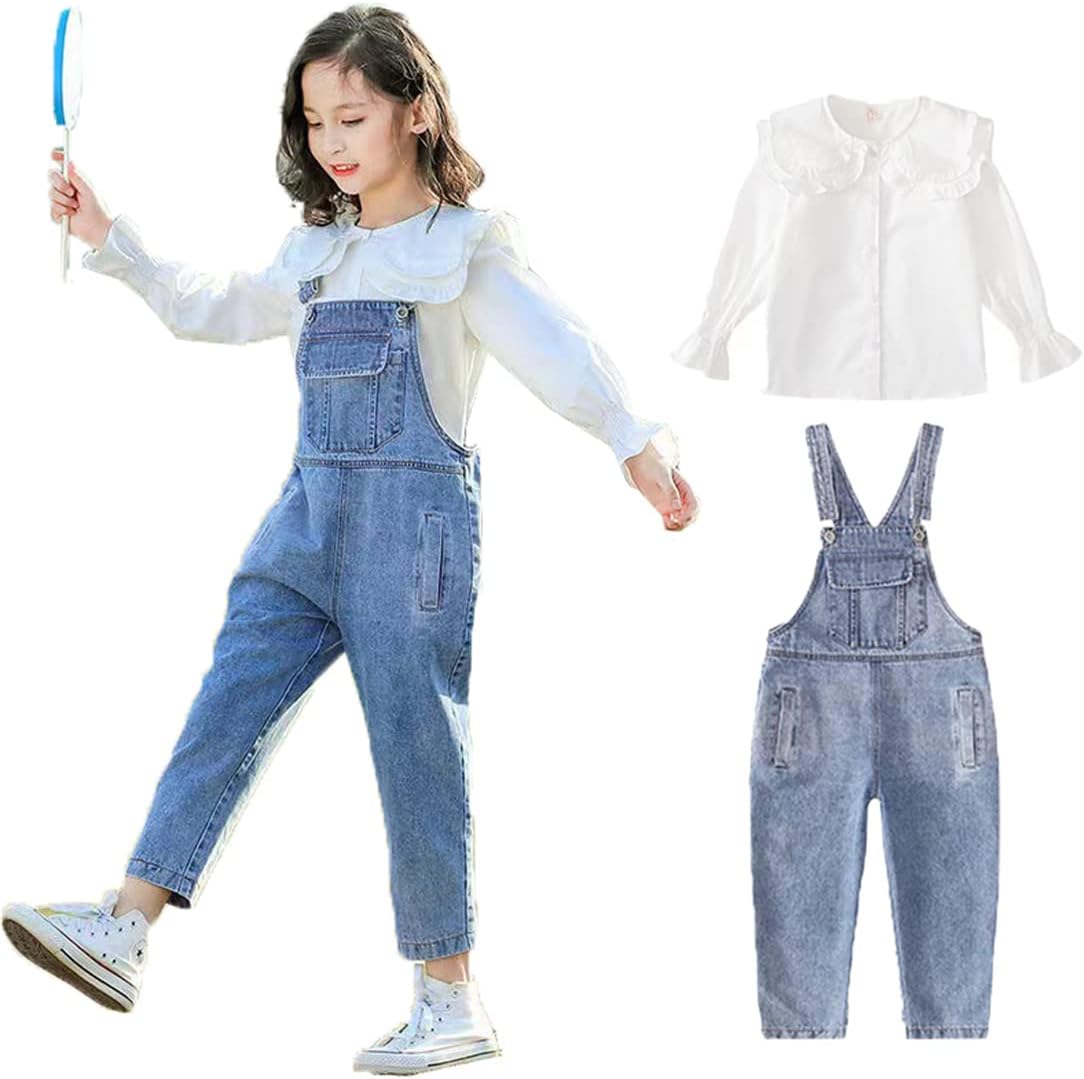 サロペット・オーバーオール・オールインワン  girl denim hooded all in one Amazon | [LXIGAFFU] デニム サロペット キッズ 女の子