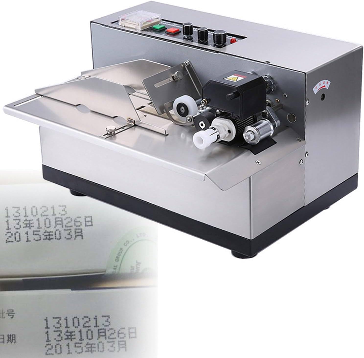 XCSCUK Automatic Ink Wheel Marking Machine, Industrial Automatic Batch Coding Machine,Label/Date Coding,Label Production Date Coding Machine (Standard)