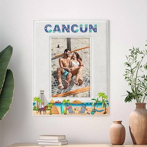 Miniatura 3 de KATE POSH Marco de fotos Cancún, vacaciones familiares en Cancún, México, luna de miel, boda, decoración de playa (5 x 7 - vertical)