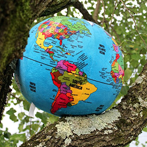 Attatoy Love-The-Earth Plush Planet Globe; 13" Educational World Stuffed Toy with Geo-Political Markings