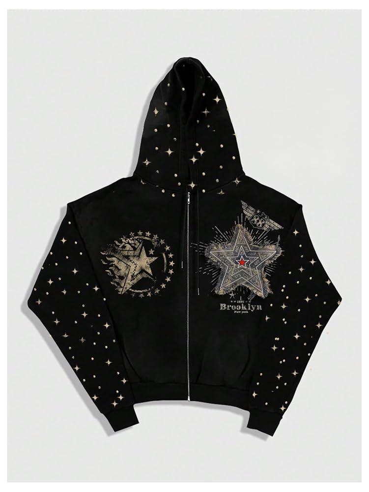 Amazon.com: Verdusa Men's Vintage Star Graphic Hoodie Y2k