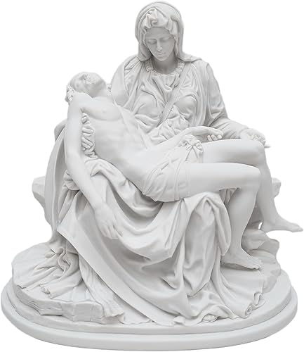 Vittoria Collection Figura de escultura de Pieta de Miguel Ángel Jesús María de 10.5 pulgadas, hecha en Italia Vittoria Collection Figura de escultura de Pieta de Miguel Ángel Jesús María de 10.5 pulgadas, hecha en Italia