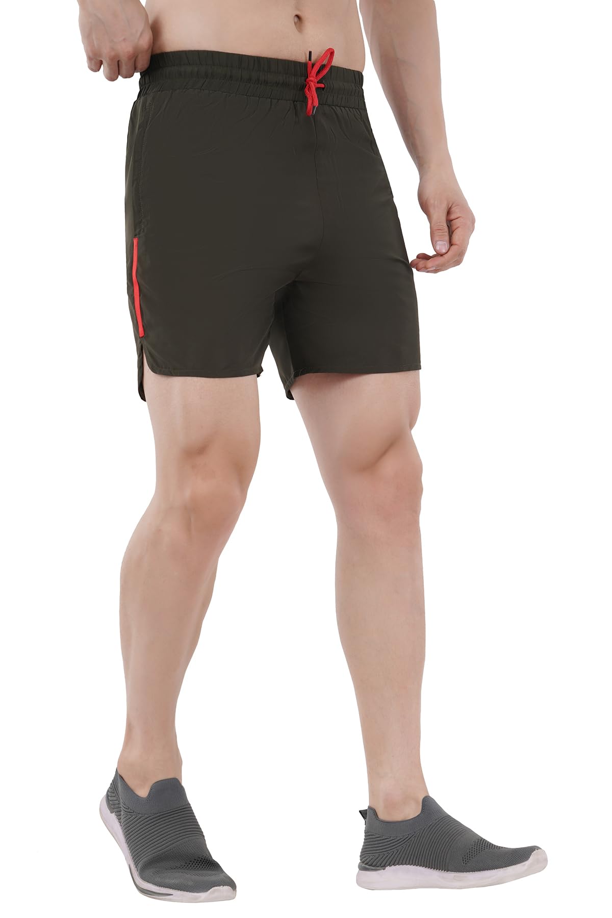 Just Junkies Men's Polyester Blend Shorts β Comfortable, Durable, Quick-Dry Casual Wear for Outdoor Activities, Gym, Running & Everyday Use (Olive Green_2XL) 2