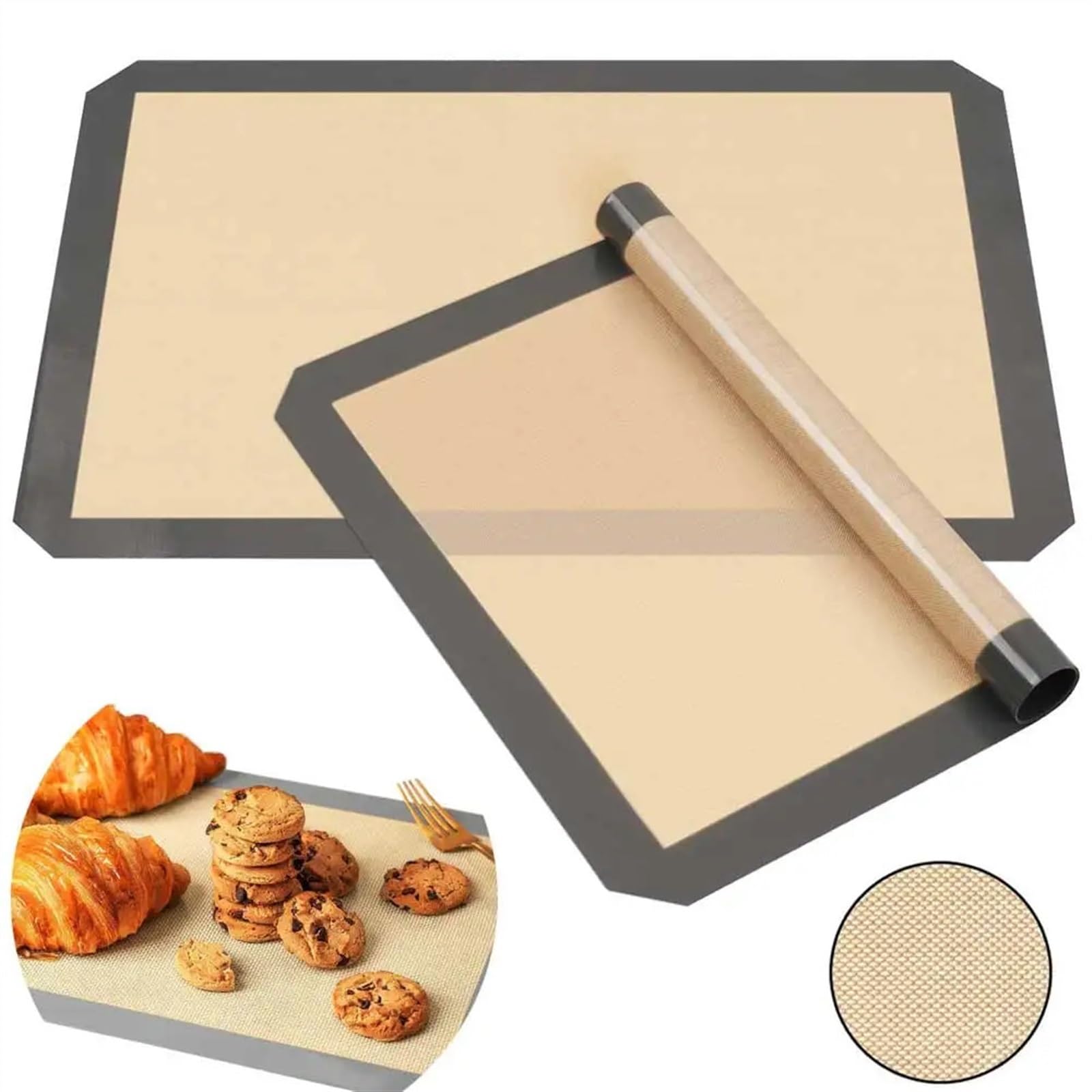 Wiederverwendbare Silikon-Backmatte, Antihaft-Grill-Pads, Ofenmatten, Picknick, Kochen, Kekstablett, Grill