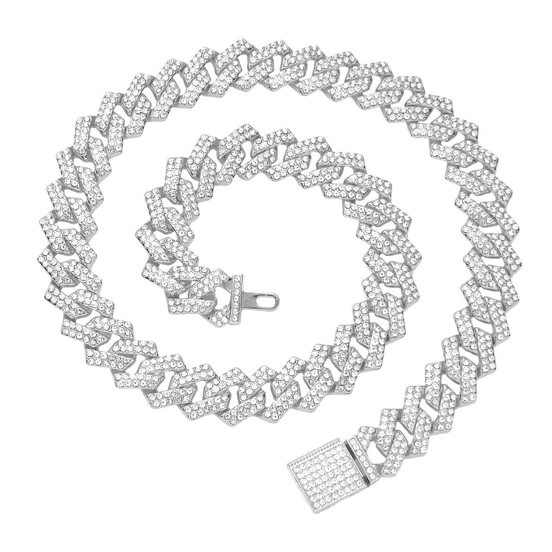 Silver White Dog Chain Collars - Image 3