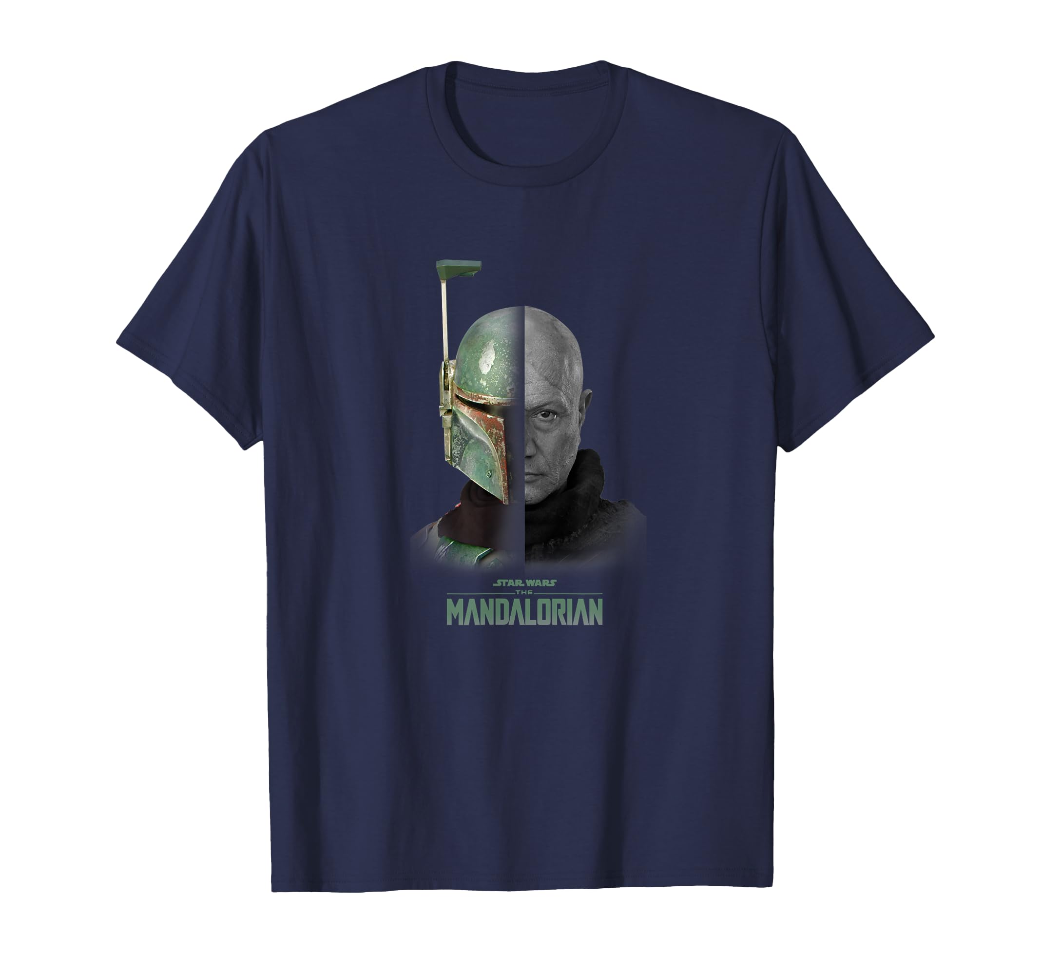 Star Wars: The Mandalorian Boba Fett Split Face T-Shirt, Black