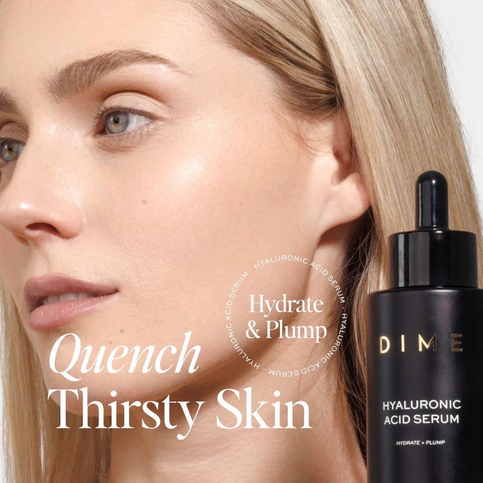 Image of DIME Beauty Hyaluronic Acid Serum - Ultra Hydrating Anti-Aging Face Serum for Dry Skin, Plumping and Smoothing Fine Lines, Lightweight, Vegan, Cruelty-Free Facial Serum, 3.4 oz / 100 ml