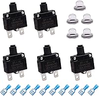 Vista 6 de mxuteuk 5 interruptores automáticos de 3 amperios con botón de reinicio manual de 125/250 V CA 32 V CC, interruptor protector de sobrecarga