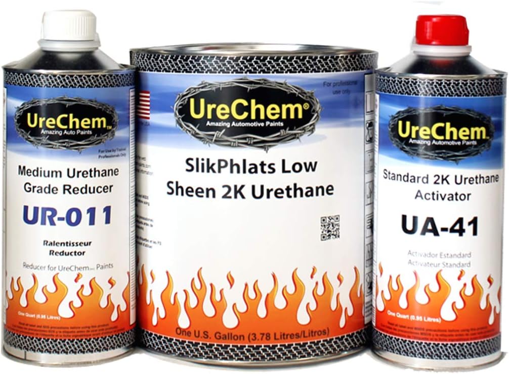 SlikPhlats Hot Rod Black Satin Gloss Urethane Single Paint Kit - 1.5 Gallon Kit