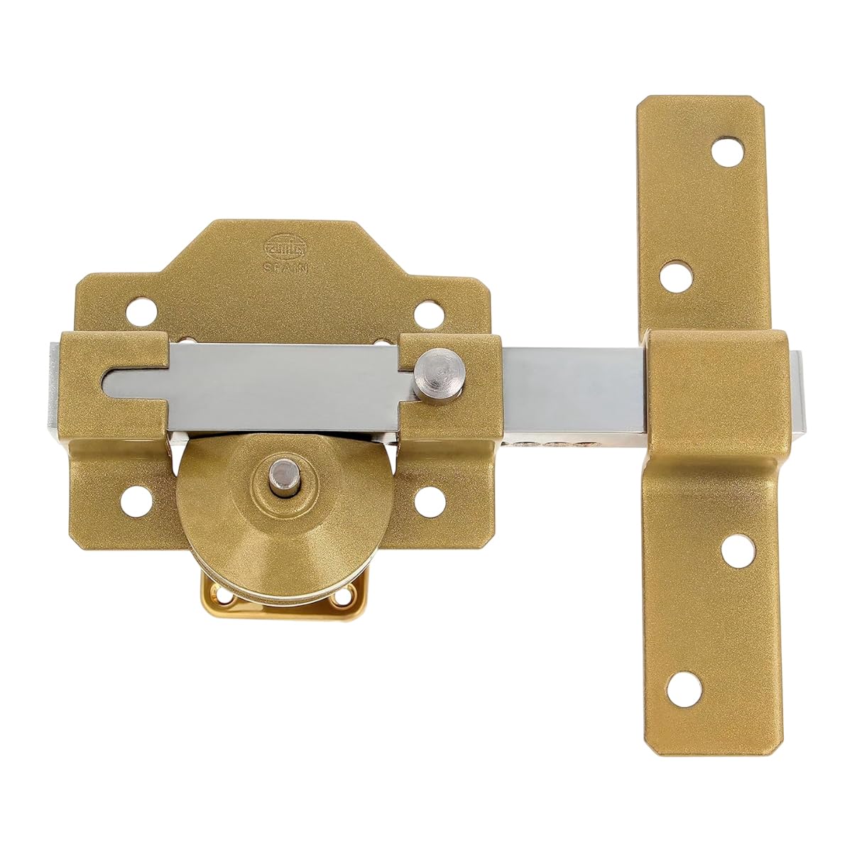 Amig - Verrou de sécurité à pêne dormant avec cylindre rond - Haute résistance à l'extraction - 5 clés incluses - 170 x 105 mm - Serrure en applique - Acier - Cylindre 50 mm - Finition martelée