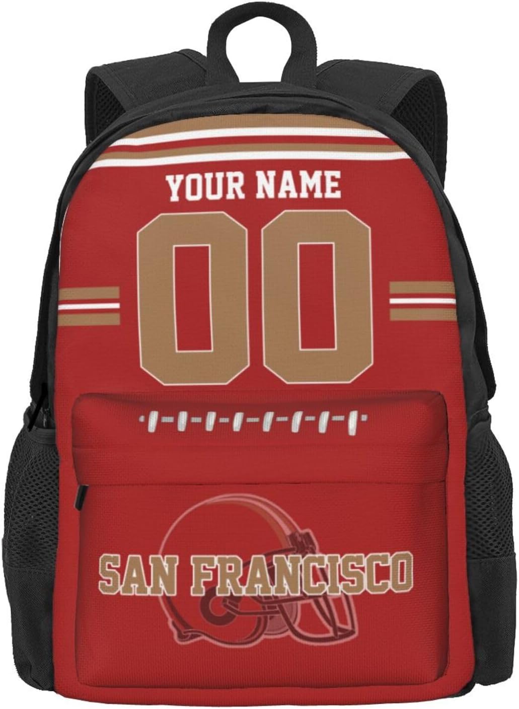 Custom San Francisco Backpack for Men Women, Personalized Backpacks with Name and Number, Customize Casual Backpack Gifts for Fans