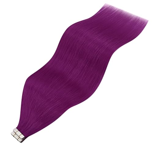 Miniatura 8 de YoungSee Extensiones de cabello humano con cinta morada de 12 pulgadas, extensiones de cabello humano Remy con cinta adhesiva, 10 unidades,