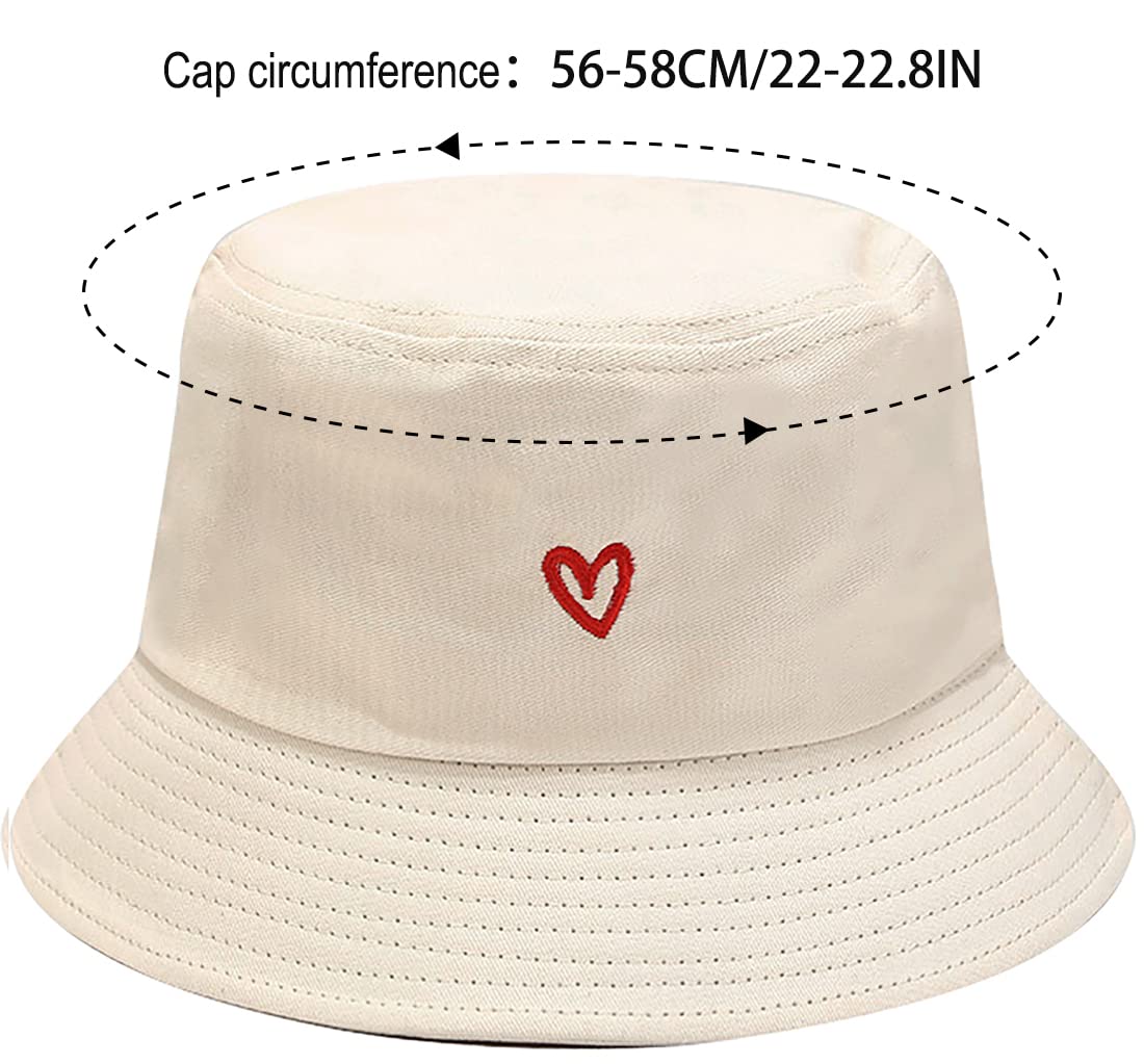 XYIYI Mode Embroidered Fischerhüte Baumwolle Strand Sonnenhut Fischerkappe für Damen Jugendliche