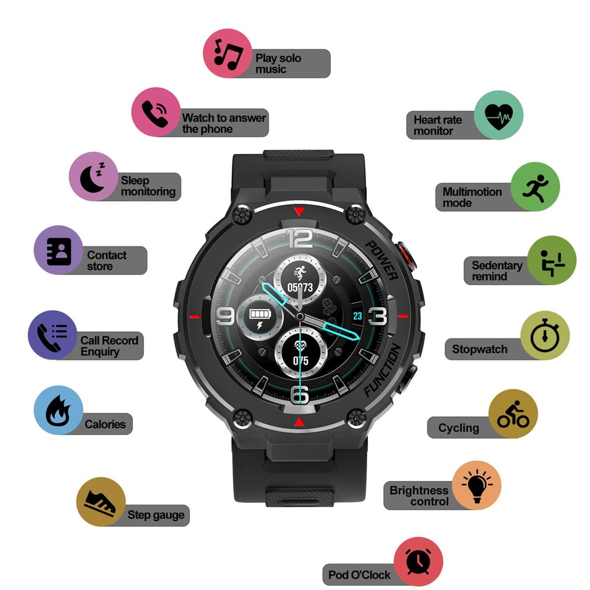 KANBUN Smartwatch dla mężczyzn i kobiet, monitor fitness z pulsometrem snu, 24 tryby sportowe, zegarek fitness, licznik kalorii, krokomierz, stoper, wodoodporny IP68, smartwatche, wspólny GPS, beżowy