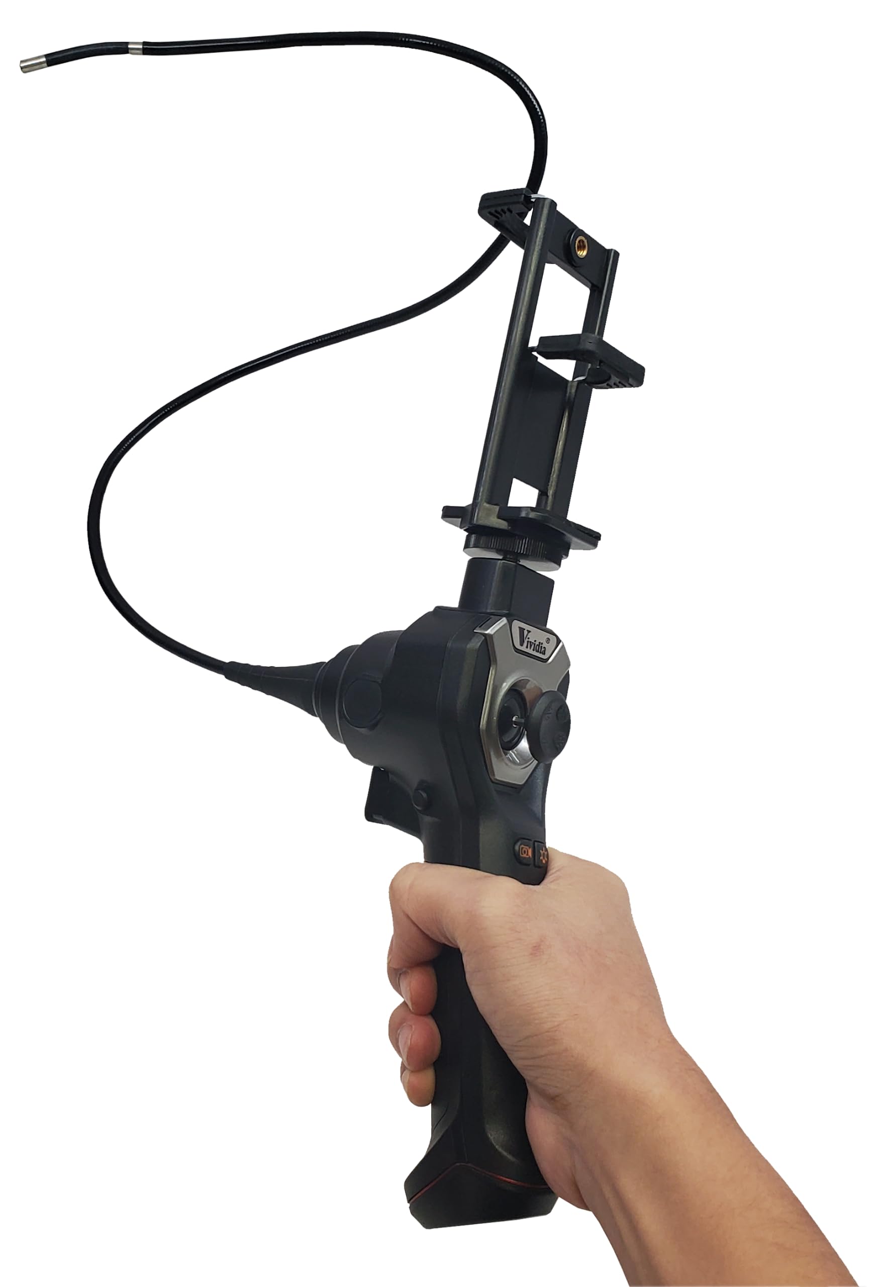 VIVIDIACX-6078i Joystick Articulating 1280x720 Inspection Camera Borescope with 6mm (0.236") Diameter for Apple iOS Phones Tablets and Android Devices (Semi-Rigid Probe Short)
