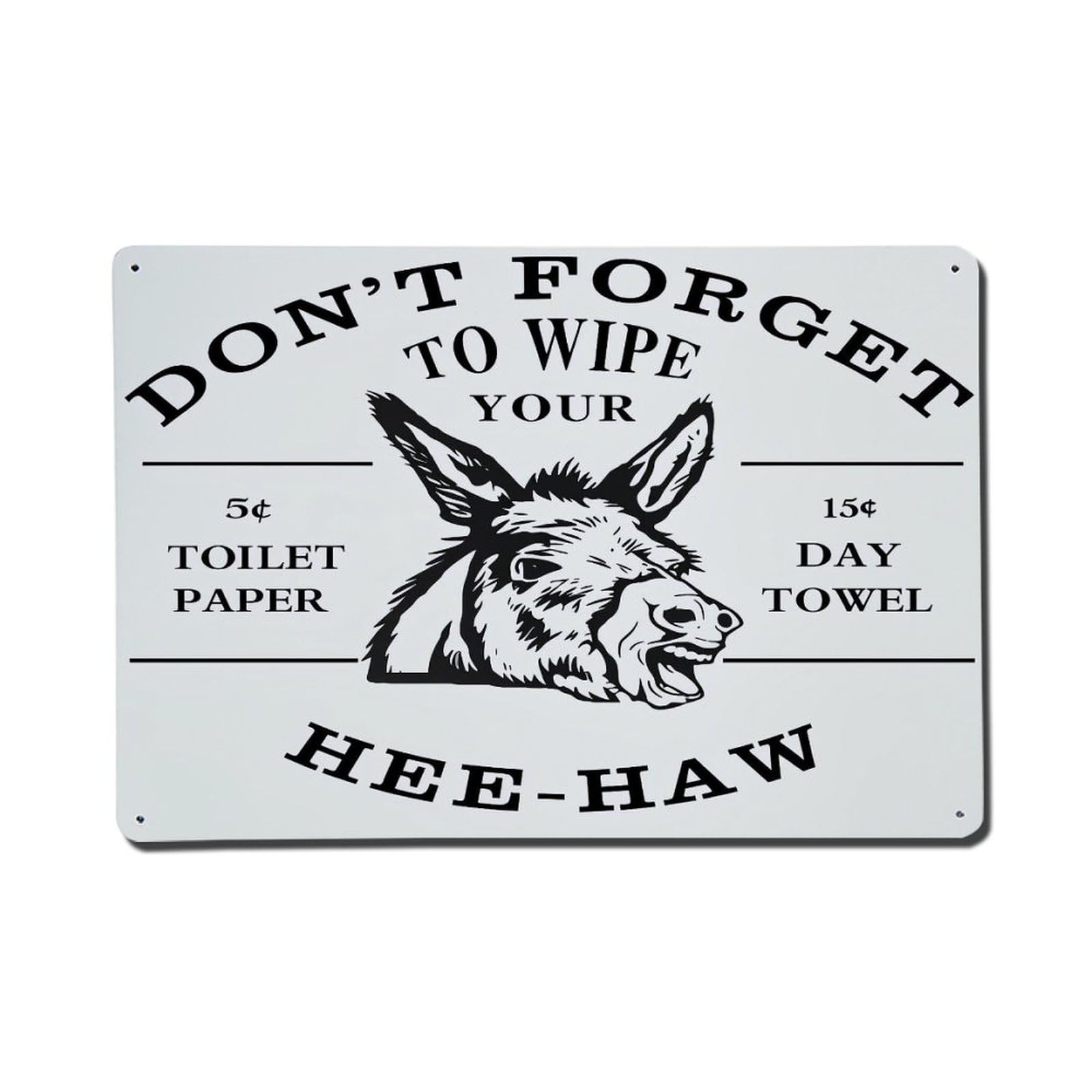 Donkey Head With Text Metal Tin Sign Plaque