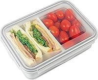 Vista 21 de carrotez Recipiente de almacenamiento de alimentos con 4 compartimentos extraíbles, recipiente de preparación de alimentos con tapas herméticas