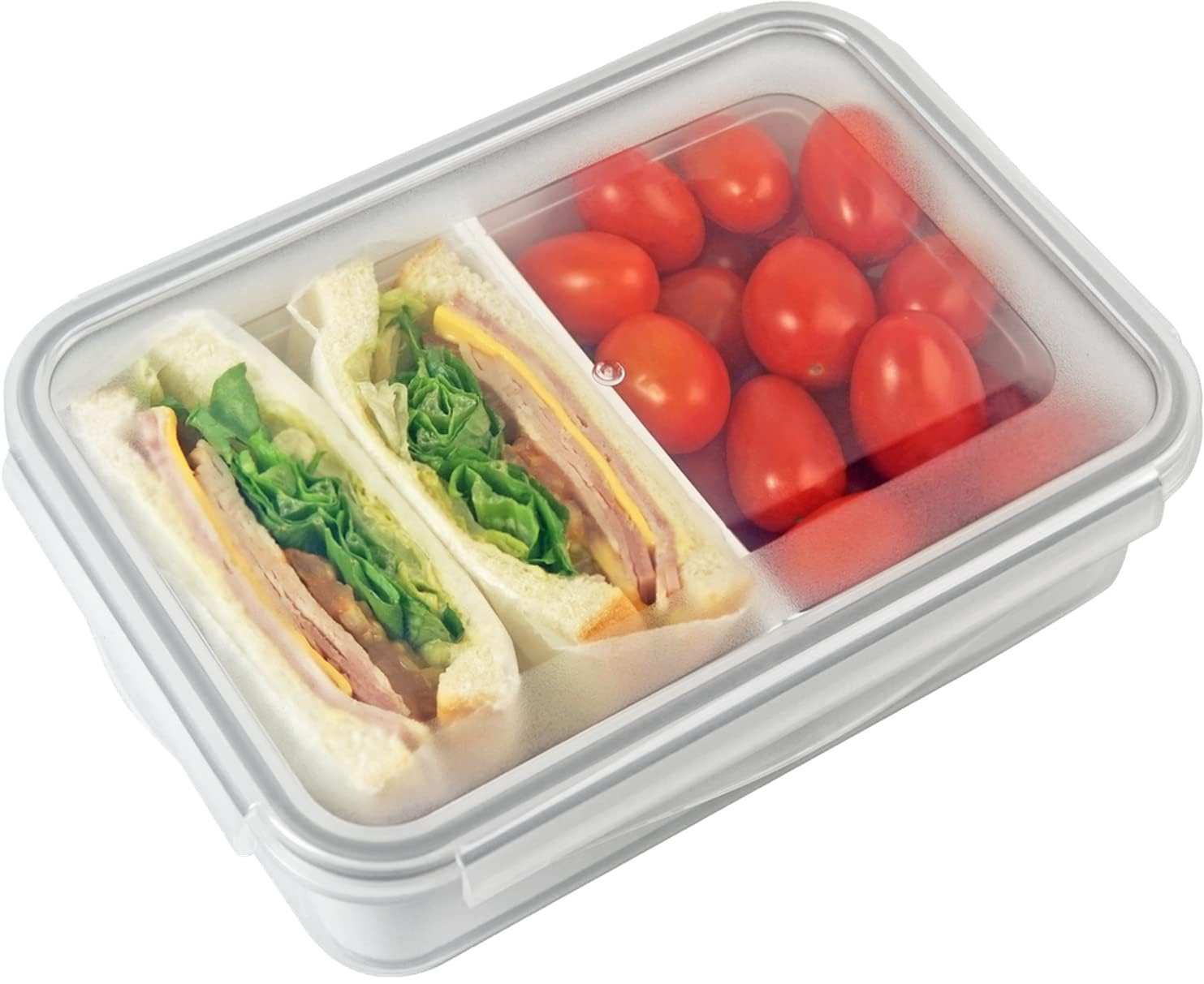 carrotez Food Storage Container with 2 Removable Compartments, Food Prep Container with Airtight Lids, Portion Control Container, Reusable, BPA Free, 6.3 Cup (1500ml)