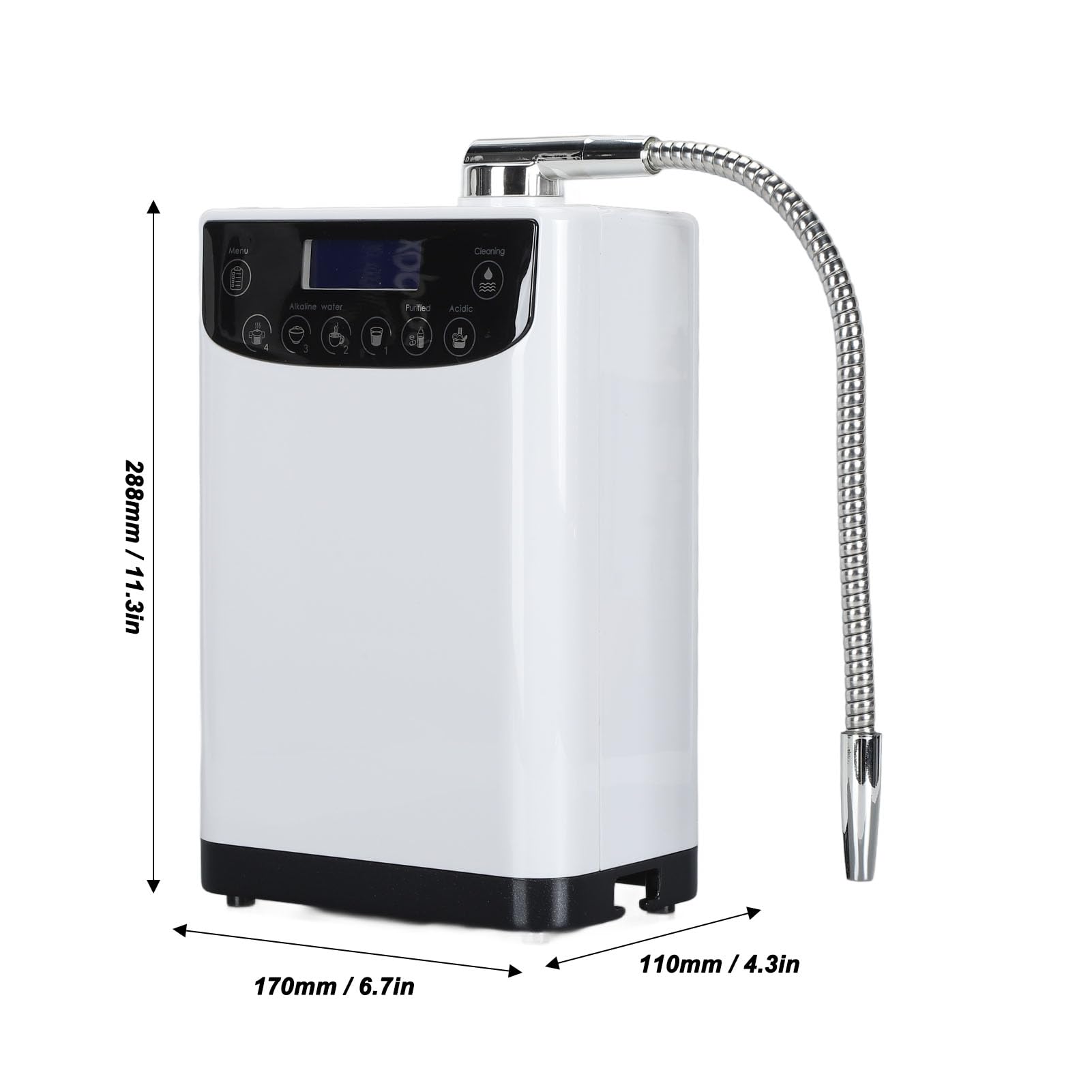 Generador de Agua de hidrógeno: Purificador de Agua Multifuncional Montado en la Pared con Pantalla LCD, Control Táctil y Mensaje de Voz, Ionizador de Agua (Enchufe de la UE)