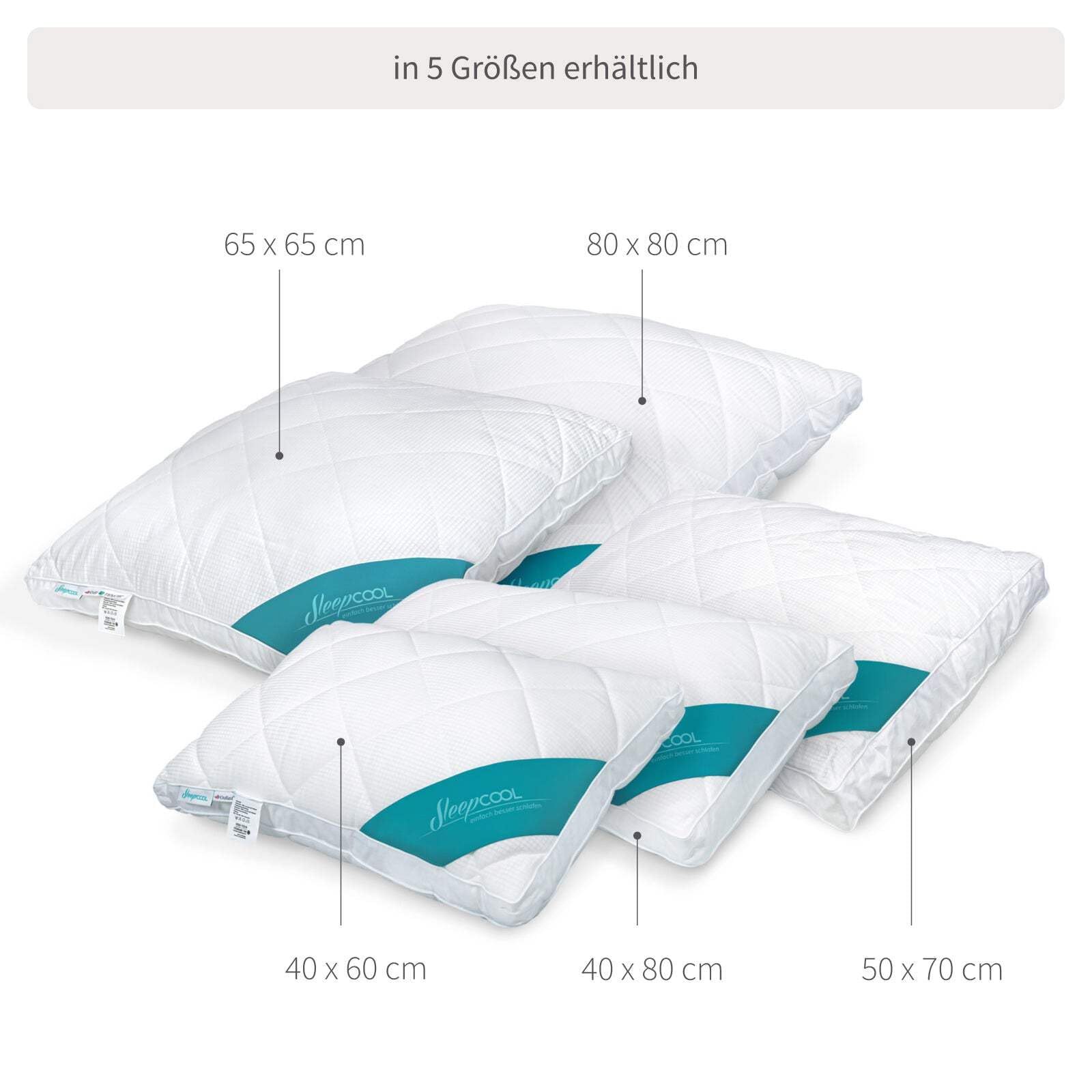 Kühlendes Kopfkissen 40x80cm COOL.Moments – Voluminöses Kissen, Temperaturregulierend, Weniger Schwitzen, weniger frieren
