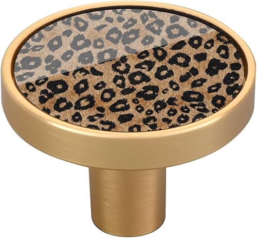Miniatura 1 de Vinatge - Perillas de gabinete con estampado de leopardo, paquete de 4 pomos para cajones y muebles, tiradores de cocina, baño, herrajes para