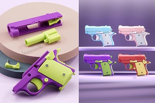 Miniatura 4 de VISPHYLY Pistola de juguete en miniatura 1911 - Juguete de descompresión con montaje de bricolaje y función de suspensión de cámara vacía sin