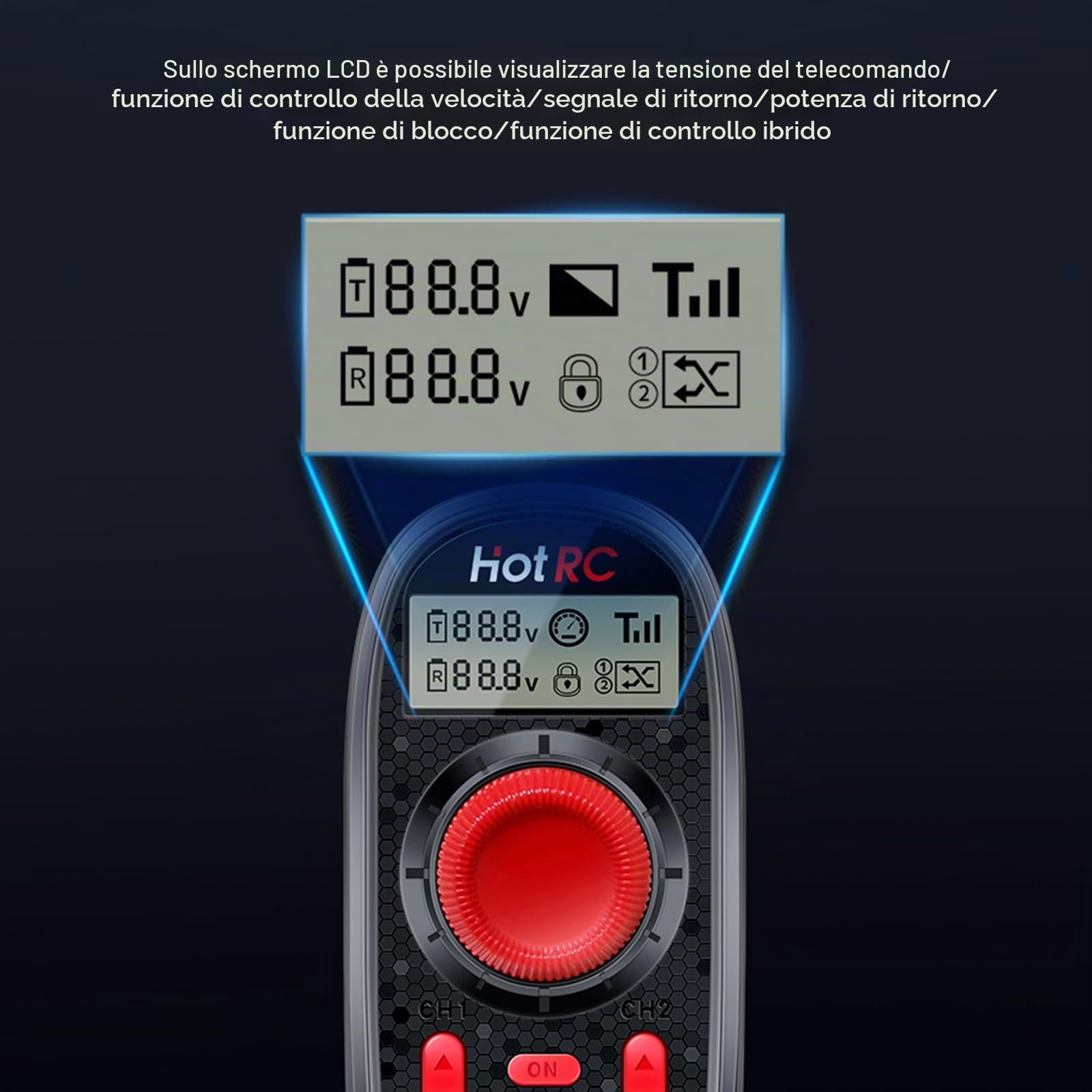 HOTRC DS-600 6CH RC Trasmettitore e Ricevitore 2.4GHz Telecomando con DS 600 PWM 6 Canali Ricevitore per RC Boat (2 Ricevitori)