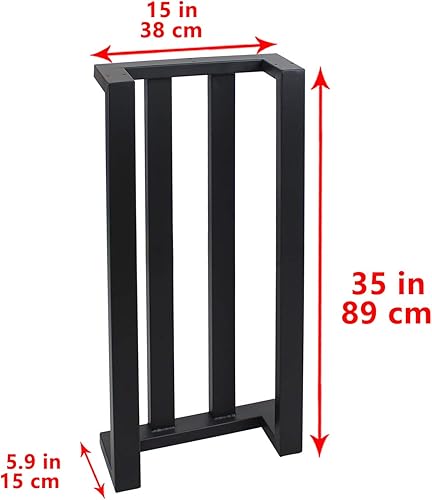 Miniatura 10 de MBQQ Patas para muebles de 28 pulgadas de altura y 17.7 pulgadas de ancho, patas triangulares de doble soporte, patas de escritorio de metal