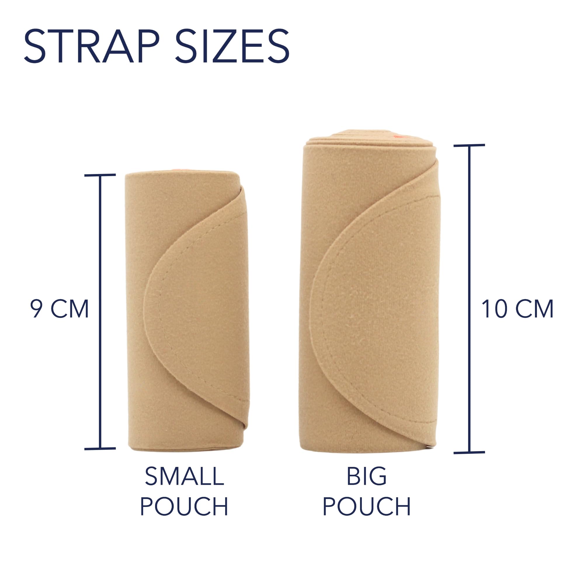 URSA Waist Strap - Sangles d'émetteur de microphone ultra fines, respirantes et extensibles. Compatible avec la plupart des émetteurs/récepteurs (beige, taille moyenne, grande pochette)