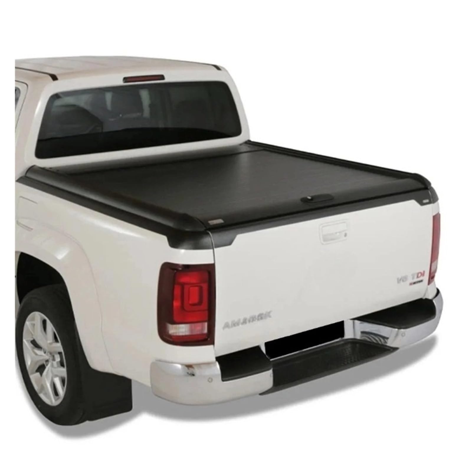 Persianas enrollables manuales retráctiles for tapa de montaña, color negro, compatibles con Vw Amarok V6, doble cabina, camioneta, cubiertas Tonneau