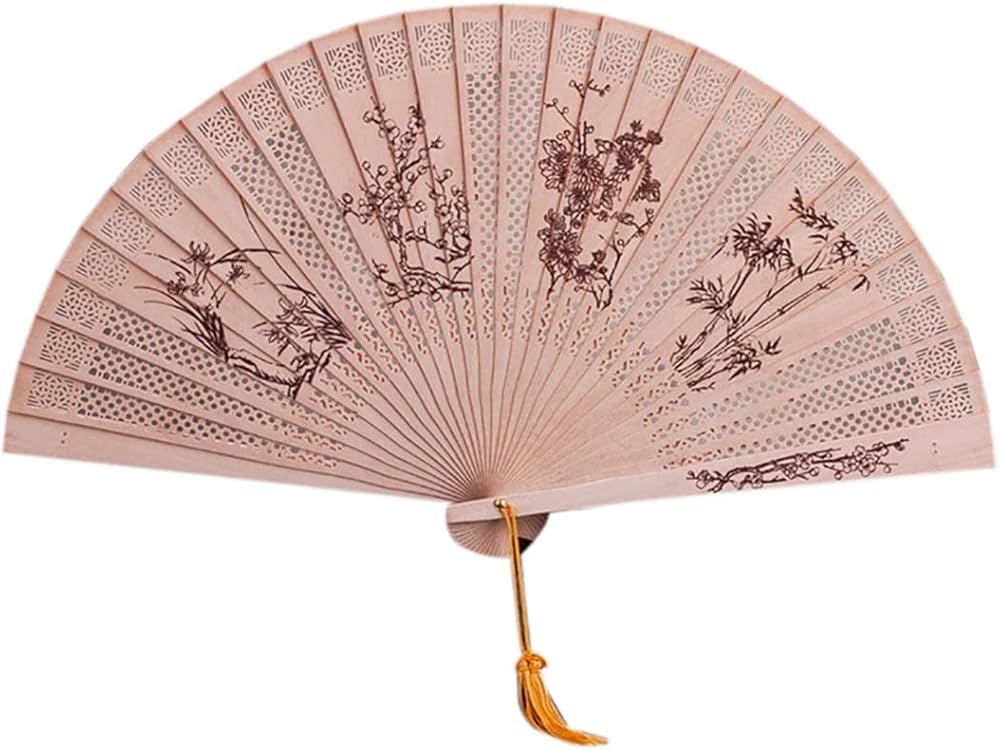 Amazon.co.jp: お香 白檀 手作り扇子 彫刻 木製扇子 中国風 レディース
