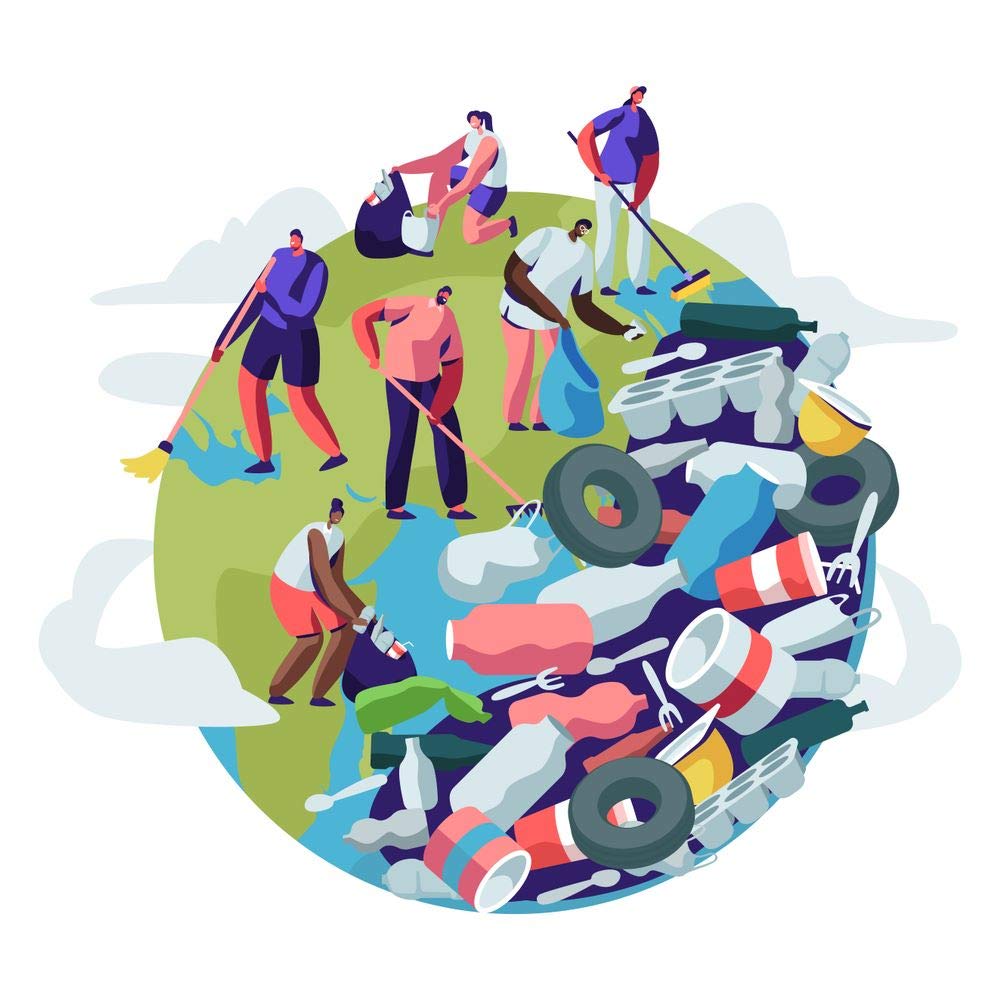 5 Ace People Removing Trash sticker poster|save environment|NO plastic|save earth|size:12x18 inch|multicolor