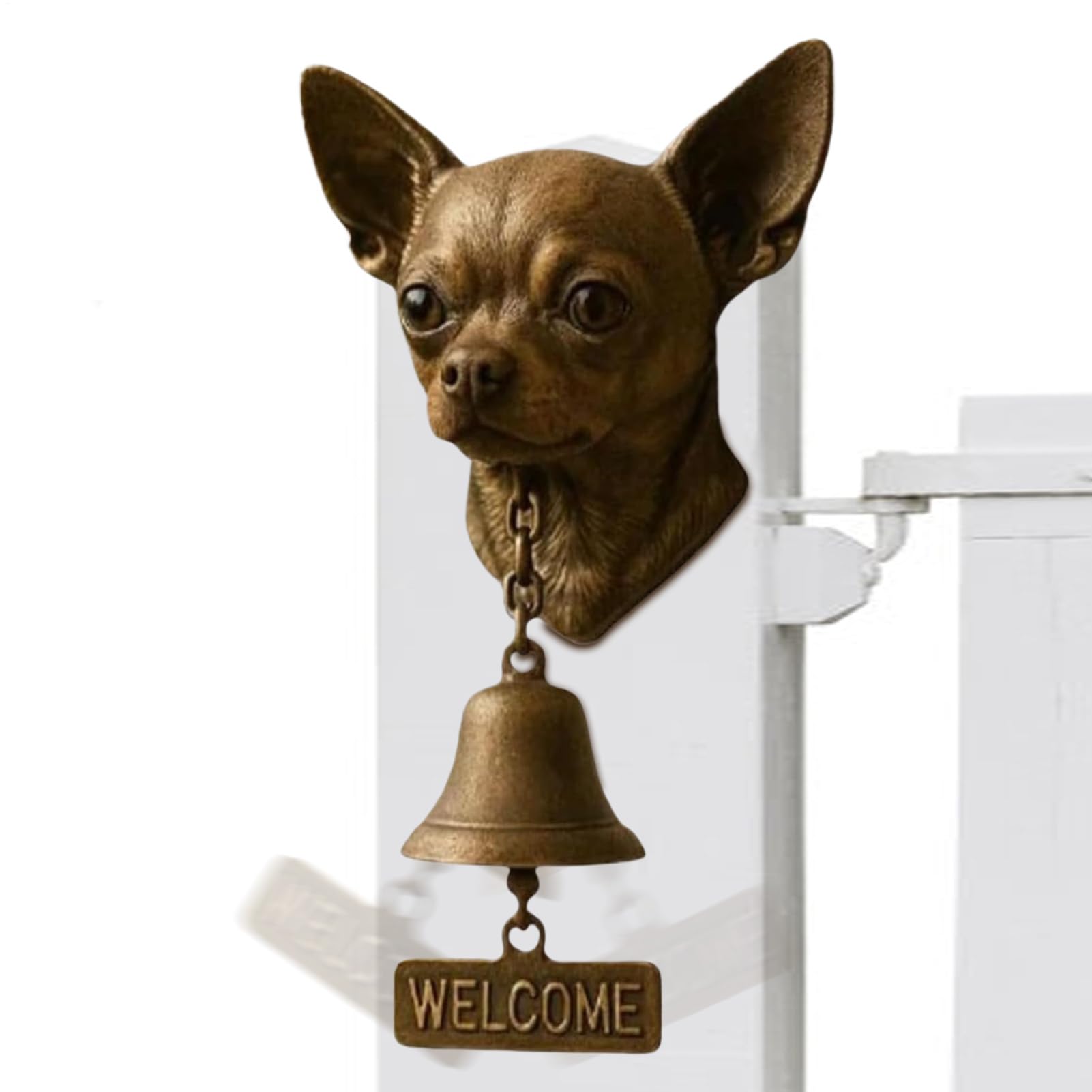 Dog Shaped Decorative Bell, Retro Metal Outdoor Farmhouse Vintage Door Bell, Porch Dog Head Door B-ell, for Gate Porch Garden Home Security Room