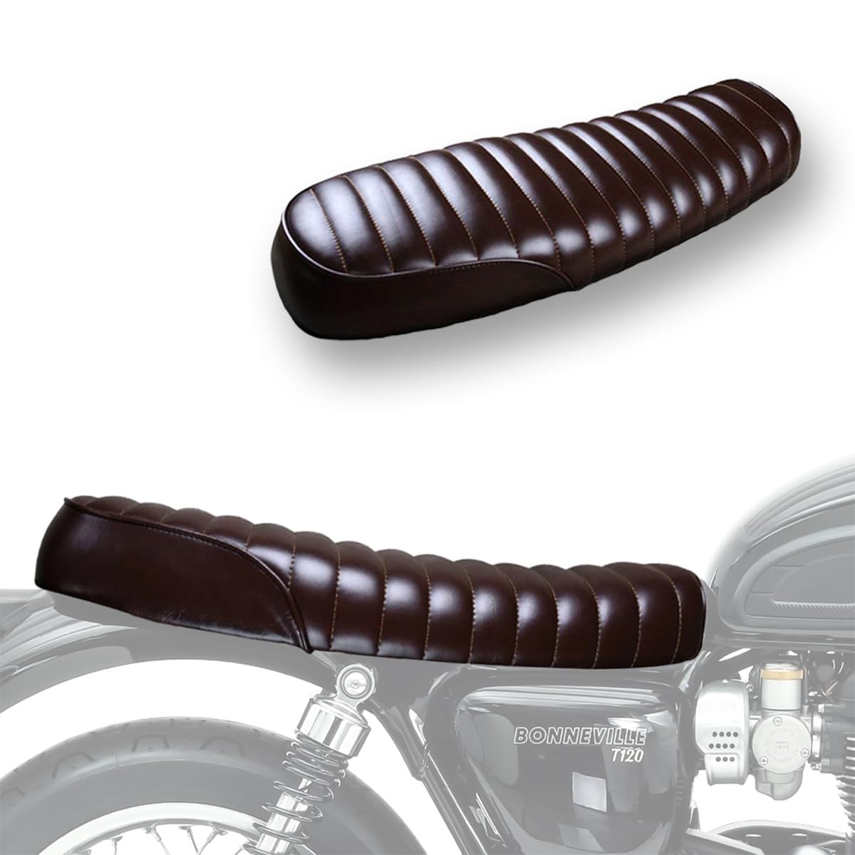 Selle Café-Racer Compatible avec BMW R 100 GS/PD SL4 Flat Brun