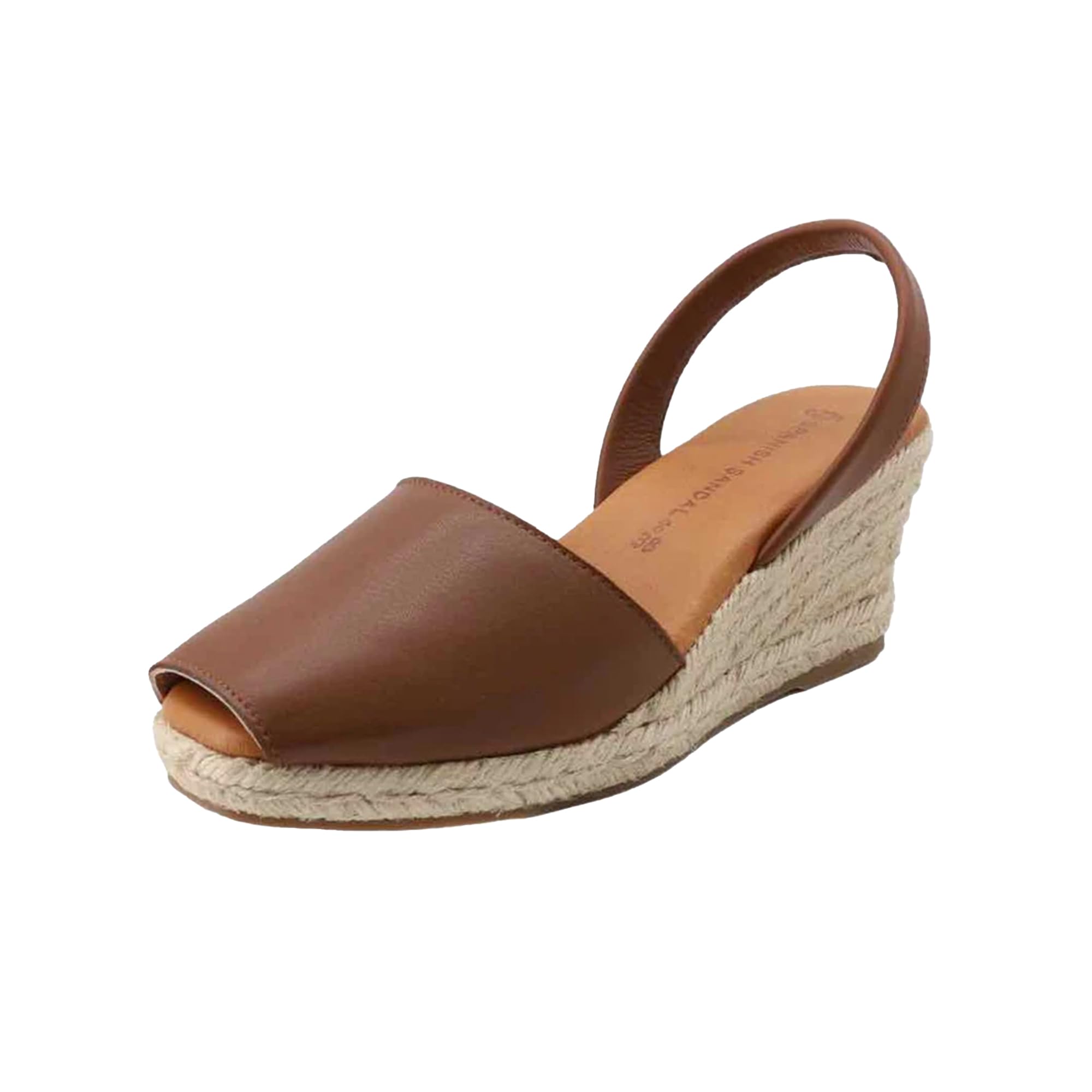 Espadrilles Wedges for Women, Dressy Soft Leather Peep Toe Womens Espadrille Sandals, Comfortable Casual Summer Slip On