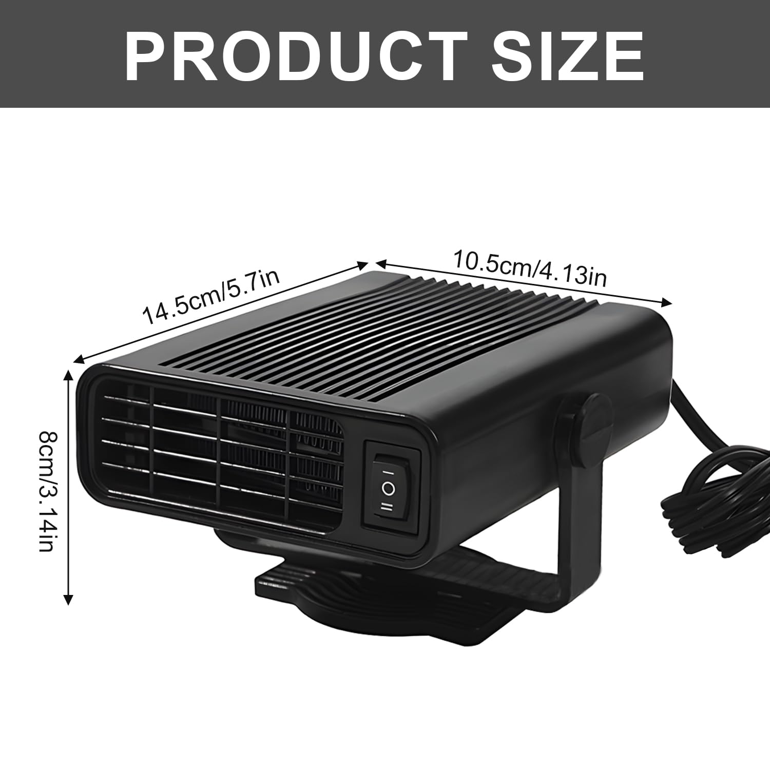 Riscaldatore per Auto Riscaldatore e Sbrinatore Portatile 12V 150W, Riscaldatore/Ventola di Raffreddamento 2 in 1, Presa Accendisigari
