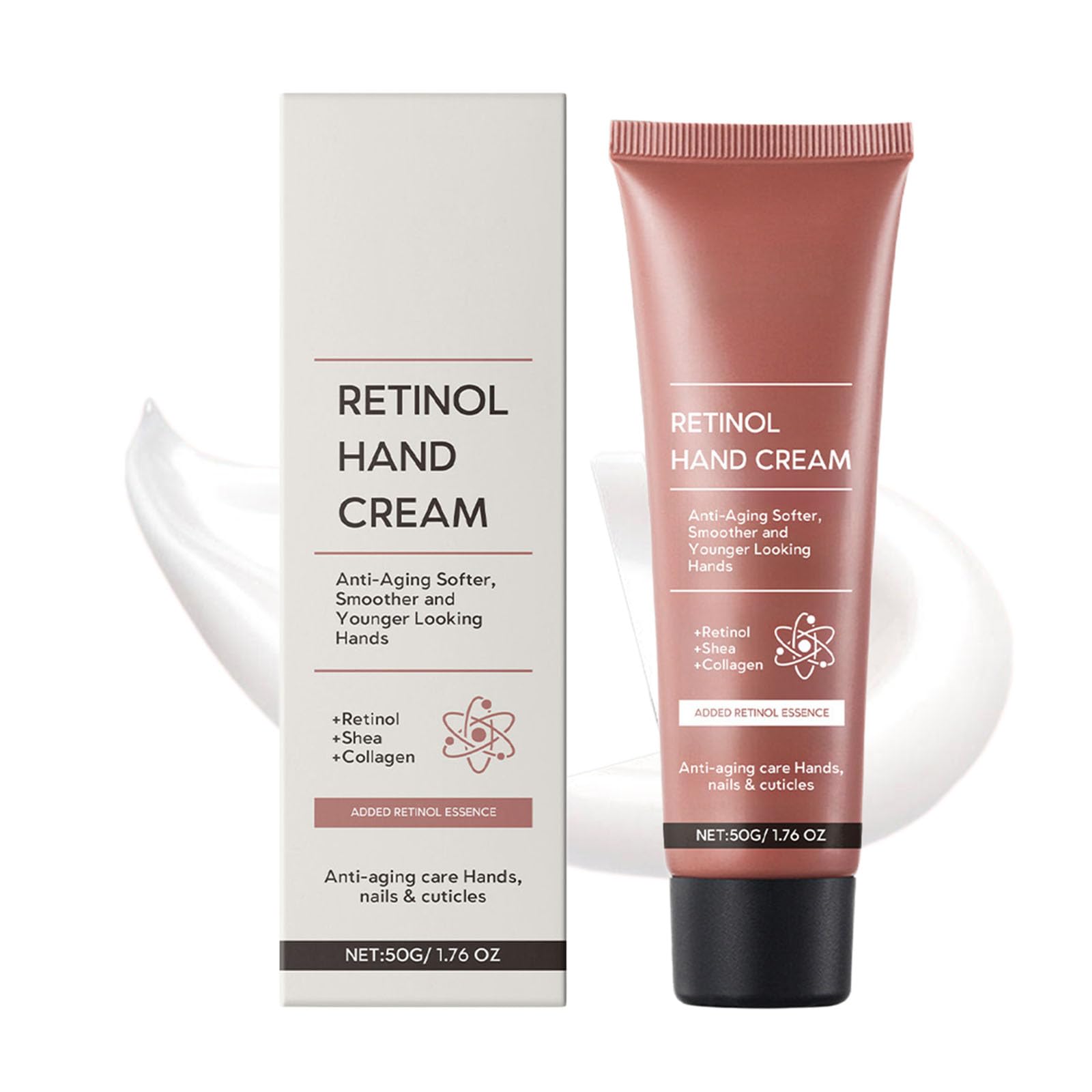 Retinol Hand Cream, Hydrating and Moisturizing, Refreshing and Non-greasy, Moisturizes Dry and Chapped Hands, Improves Fine Lines, Wrinkles and Rough Skin, Anti-Aging Hand Cream, 1.76 Oz