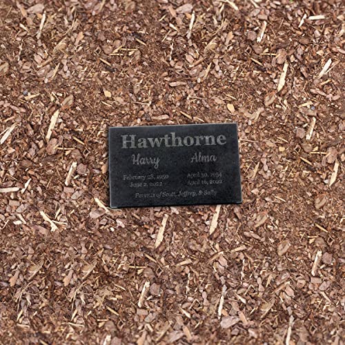 Image of PlaqueMaker Black Granite Memorial Headstone for Two Lost Loved - Great for Your Garden, Tree Dedication, or in a Cemetery. Includes Your Text and Select Clipart (10 x 6 x 1)