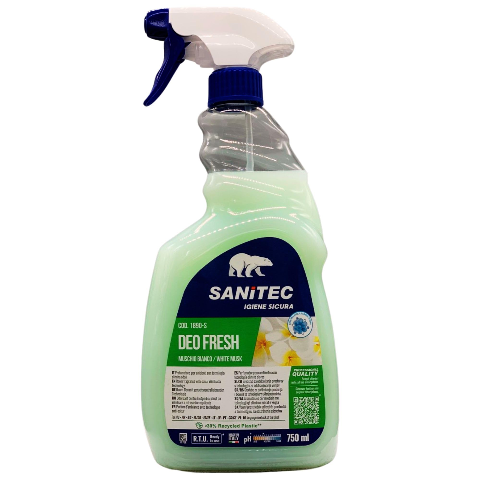 Profumatore Spray Per Ambienti DEO FRESH, Con Tecnologia Elimina Odori. Disponibile In Diverse Profumazioni 750ml (4 Spray, MUSCHIO BIANCO)