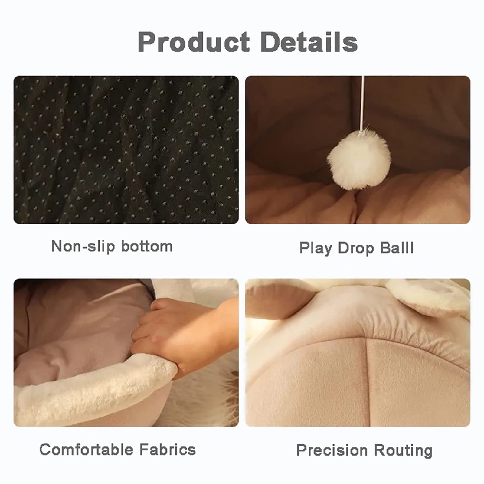 Indoor Mooi Kattennest Zacht Comfortabel Ademend Huisdier Huis voor Indoor Katten Bruin Klein