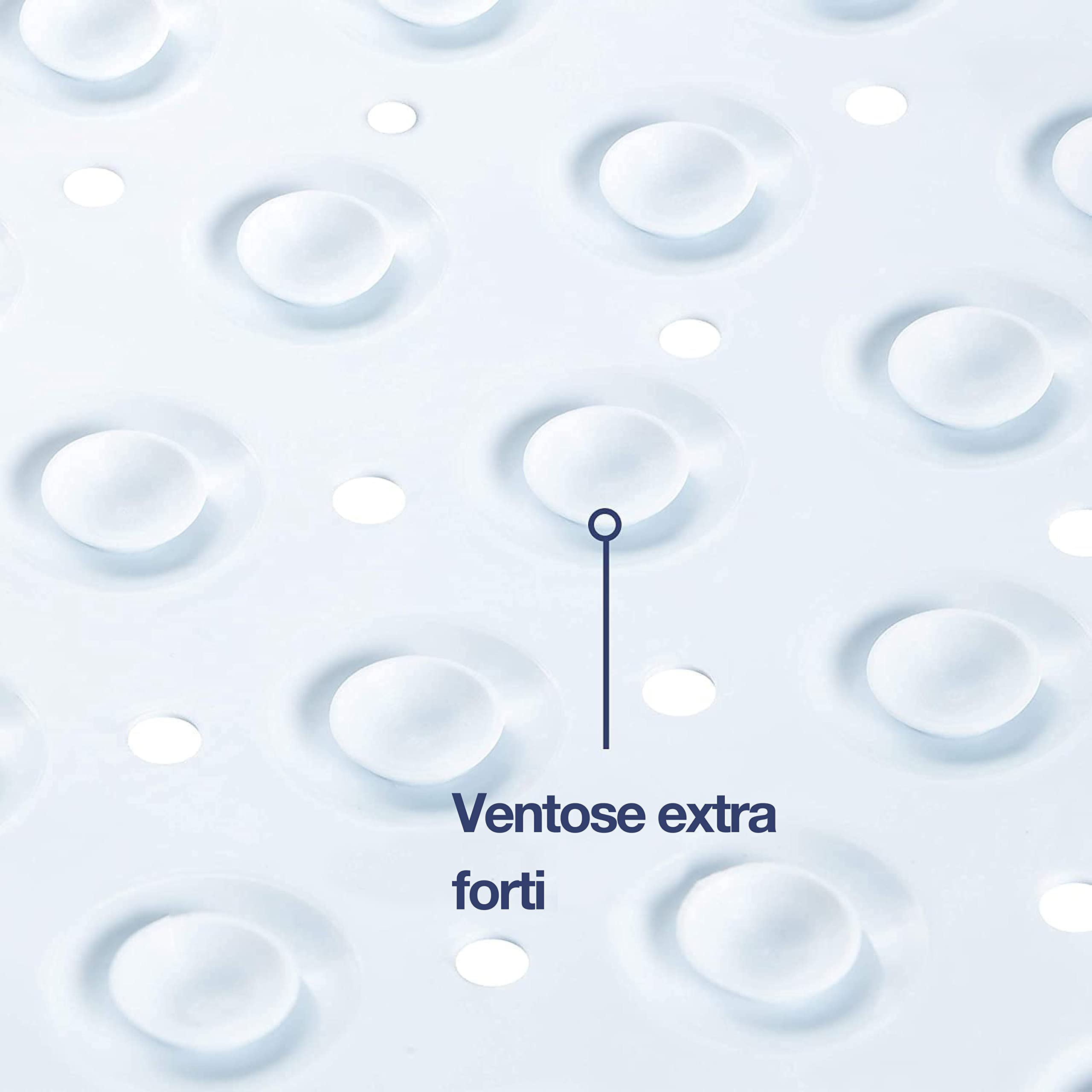 TranquilBeauty Tappetino da doccia quadrato | antiscivolo, antimuffa e lavabile in lavatrice con quadrante, tappetino da bagno per cabina doccia | antiscivolo a ventosa ideale (Bianco, Corner)