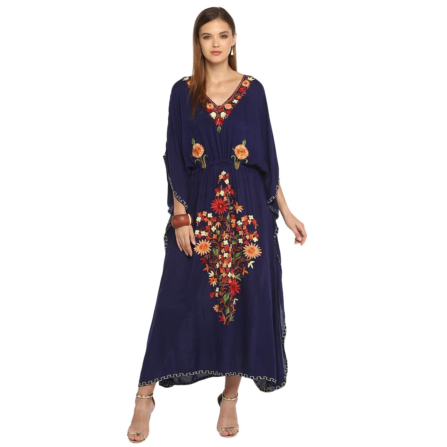 Women's Boho Floral Embroidered Kaftan-image-45